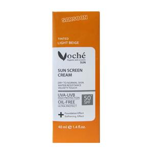 کرم ضد آفتاب رنگی پوست چرب وچه SPF 50 - بژ روشن 40 میل