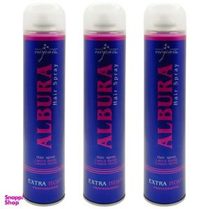 اسپری حالت دهنده مو آلبورا (Albura) مدل EXTRA HOLD حجم 500 میلی‌ لیتر مجموعه 3 عددی