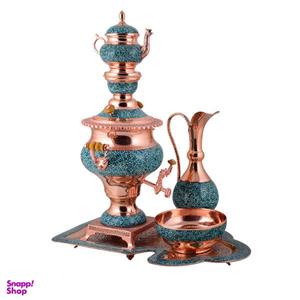 سرویس سماور 5 پارچه فیروزه کوبی آقاجانی کد F120 -