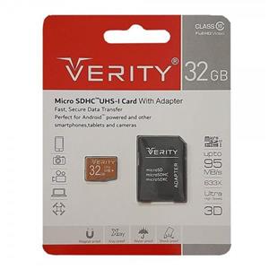 کارت حافظه VERITY 32G سرعت 95MB/s همراه با آداپتور