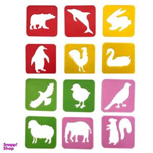 شابلون طرح حیوانات کد 1004 مجموعه 12عددی