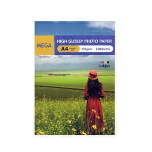 کاغذ چاپ عکس گلاسه مگا مدل 135 سایز A4 بسته 100 عددی