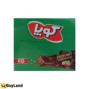 ویفر کاکائویی با کرم فندقی کوپا بسته 12 عددی