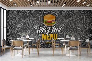 پوستر دیواری فست فود برگر W10028000