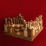مهره شطرنج ساده چوبی و صفحه 3 بعدی کد 105