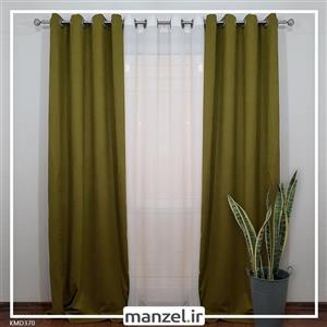پرده پانچ کتان سبز سدری کد KMD370