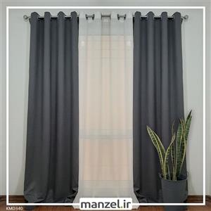 پرده پانچ کتان طوسی کد KMD340