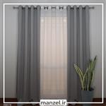 پرده پانچ کتان خاکستری کد KMD210