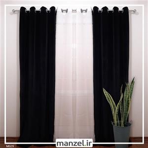 پرده پانچ مخمل ساده مشکی کد M029