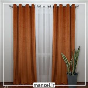 پرده پانچ مخمل ساده نارنجی کد M048