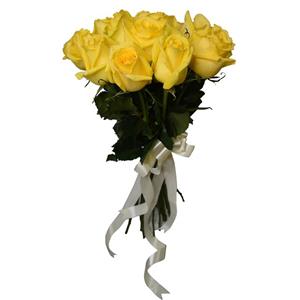 شاخه گل رز هلندی زرد دسته 15 عددی