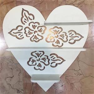 شلف دیواری طرح قلب کد 001 مجموعه 3 عددی