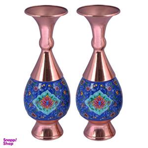 گلدان میناکاری مسی کد 040002 بسته 2 عددی -