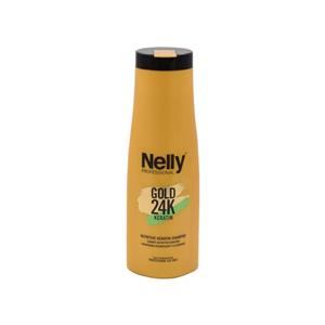 شامپو مو نلی مدل کراتینه گلد 24K حجم 400 میلی لیتر nelly gold 24k keratin hair shampoo 400 ml