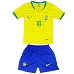ست پیراهن و شورت ورزشی پسرانه طرح تیم ملی برزیل کد 2018