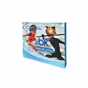 دستکش یکبار مصرف کودک بی کی مدل AB بسته 100 عددی