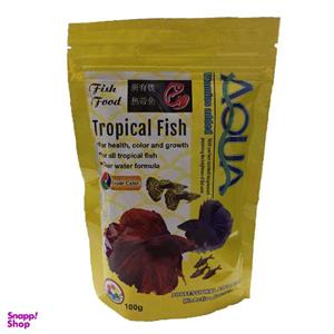 غذای ماهی آکوا مدل tropical fishوزن 100 گرم