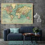 پوستر دیواری طرح نقشه آنتیک جهان کد TFP245