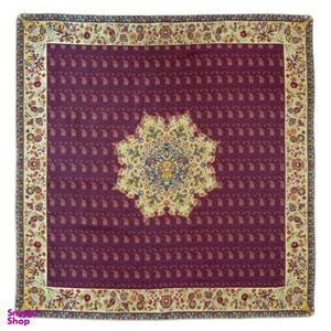 رومیزی ترمه ابریشمی عدل کشمیر طرح گل فرنگ مدل z1