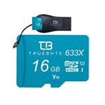 کارت حافظه microSD HC تروبایت مدل 633X-V10 کلاس 10 استاندارد UHS-I U1 ظرفیت 16 گیگابایت همراه با کارت خوان