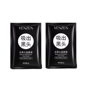 ماسک زغال صورت ونزن وزن 6 گرمی مجموعه 2 عددی Venzen Charcoal Face Mask 6gr 2pcs 