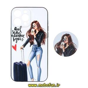 قاب گوشی iPhone 13 Pro Max آیفون فانتزی برجسته طرح دخترونه پاپ سوکت دار محافظ لنز دار 