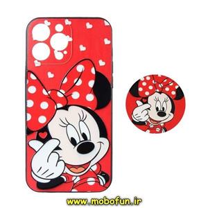 قاب گوشی iPhone 13 Pro Max آیفون فانتزی برجسته طرح مینی موس پاپ سوکت دار محافظ لنز دار 