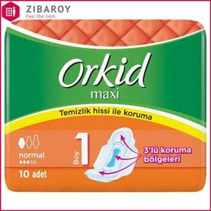 نوار بهداشتی بالدار ارکید مدل Maxi سایز معمولی بسته 10 عددی Orkid Maxi Normal Size Pad 10pcs