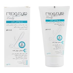 ژل بهداشتی بانوان هیدرودرم مناسب انواع پوست 150 میلی‎لیتر Hydroderm Lady Menopaus Quadra Action Syndet Liquid 150g 