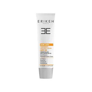 کرم ضد افتاب و لک SPF50 بی رنگ اریکه کد 01 Erikeh Sunscreen Anti Spot Spf50 Cream 50ml 