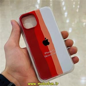قاب گوشی iPhone 13 آیفون سیلیکونی اورجینال رنگین کمانی پاک کنی درجه یک زیربسته کد 6