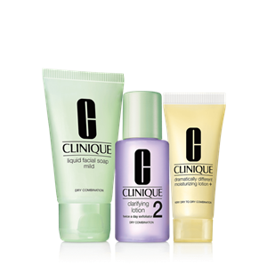 ست شستشو و مرطوب کننده کلینیک مناسب پوستهای خشک و خیلی خشک Clinique 3 steps Introduction Kit Skin Type 2