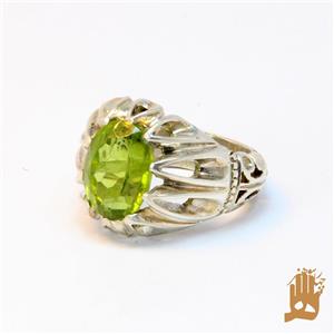 انگشتر فیلی اشکی نگین زبرجد کد 29