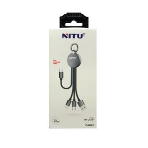 کابل ۳کاره لایتنینگ و میکرو و تایپسی NITU NT-UC091 طول 1.2متر