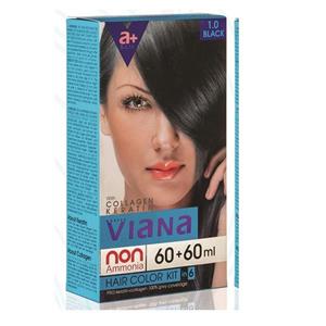 کیت رنگ مو ویانا (Viana) شماره 1.0 (مشکی) حجم 120 میل