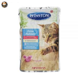 پوچ گربه برند وینستون با طعم ماهی و سس خامه 100 گرم