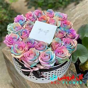 باکس گل رز آبی قرمز 433