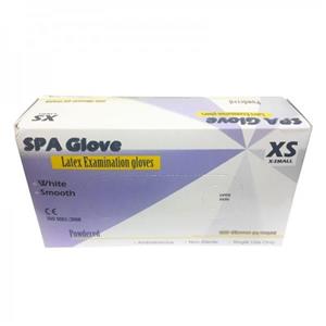 دستکش لاتکس کم پودر معاینه اس پی ای  100 عددی latex examination gloves SPA