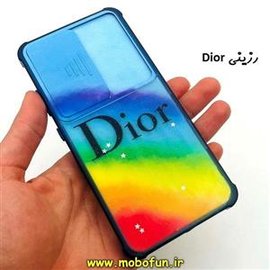 قاب گوشی Galaxy A32 4G سامسونگ طرح رزینی IMD ایربگ دار فانتزی محافظ لنز دار کشویی رزینی Dior کد 197