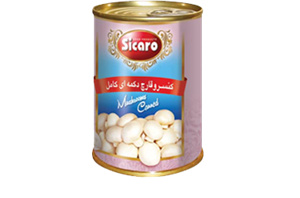 کنسرو قارچ دکمه ای کامل سیکارو ۳۸۰ گرم