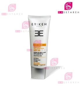 فلویید ضد آفتاب ضد جوش بی رنگ اریکه spf50 erikeh suncare 50ml Erikeh Sunscreen Anti Acne Fluid Spf50 Cream 50ml