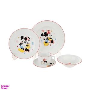 سرویس غذا خوری 5 پارچه کودک چینی زرین ایران سری ایتالیا اف مدل Mickey Mouse درجه عالی