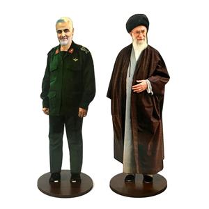 تندیس طرح آیت الله خامنه ای و شهید حاج قاسم سلیمانی مجموعه ۲ عددی