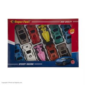ماشین بازی سوپر فست مدل speedy racing مجموعه 10 عددی
