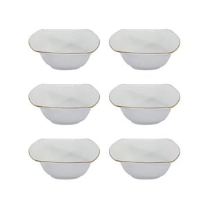 کاسه ابگوشت خوری شرکت صنایع چینی تقدیس  مدل مدرن خط طلا بسته 6 عددی