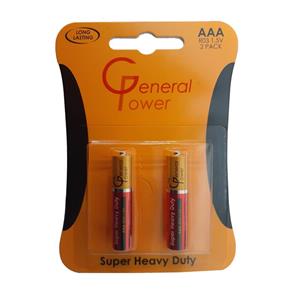 باتری نیم قلمی جنرال پاور Super Heavy Duty بسته 2 عددی 