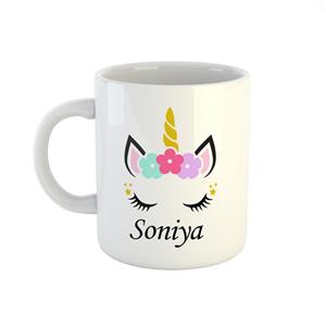 ماگ طرح اسم سونیا مدل unicorn کد 204 