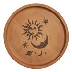 بشقاب چوبی مدل ماه و خورشید