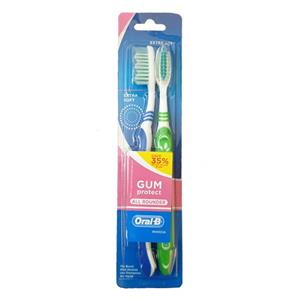 مسواک اورال-بی سری ALL ROUNDER مدل GUM Protect با برس خیلی نرم بسته 2 عددی -
