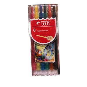 مداد شمعی 6 رنگ تی مدل twist crayons 